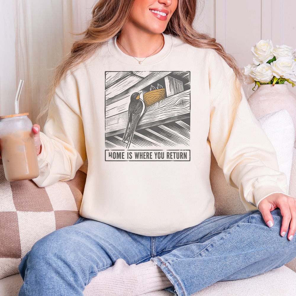 Home Is Where You Return Barn Swallow Guarding Her Nest Sweatshirt